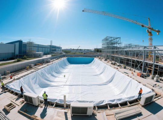 Thi công bạt chống thấm HDPE Phú Đạt cho công trình hồ điều hòa quy mô lớn
